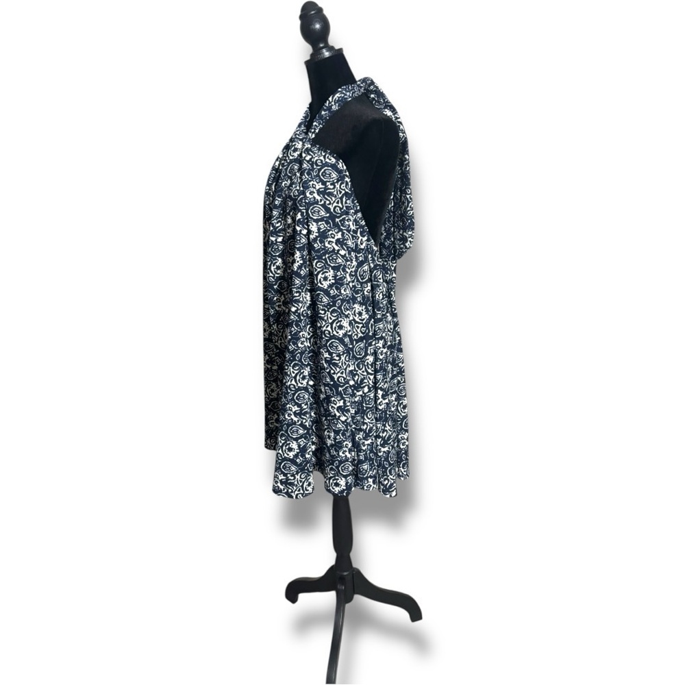 H&M Navy and White Print Asymmetrical Adjustable Tie Halter Sundress - Picture 3 of 16